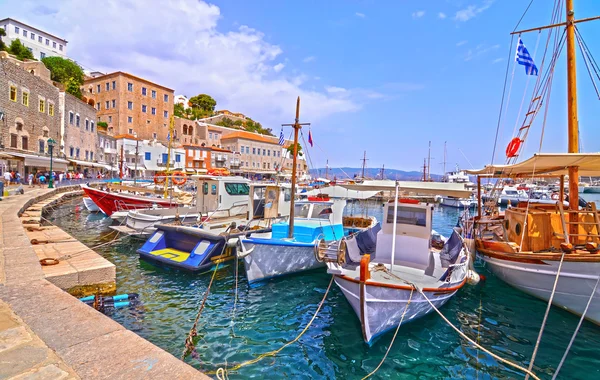 Paisagem do porto de Hydra ilha Grécia — Fotografia de Stock