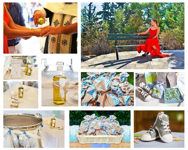 Orthodoxe doop collage - doop fotografie collectie — Stockfoto