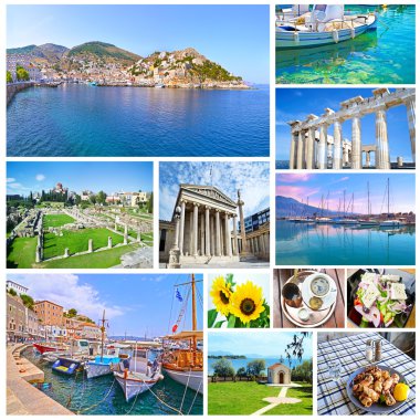 kolaj Yunan fotoğraflarla - tatil Yunanistan yerleştirir.