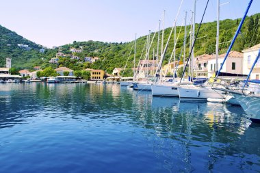 Kioni bağlantı noktası Ithaca Adası Yunanistan
