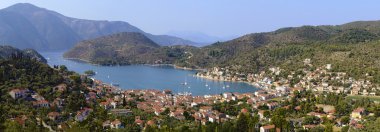 Ithaca Yunanistan Vathy panoramik fotoğraf