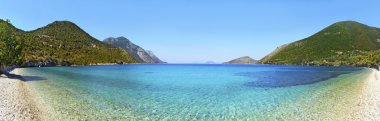 Ithaca Yunanistan panoramik plaj