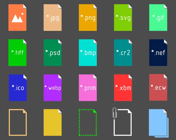 Set of Image File Extension icons — Stock Illustration Set of Image File Extension icons Vector Graphics