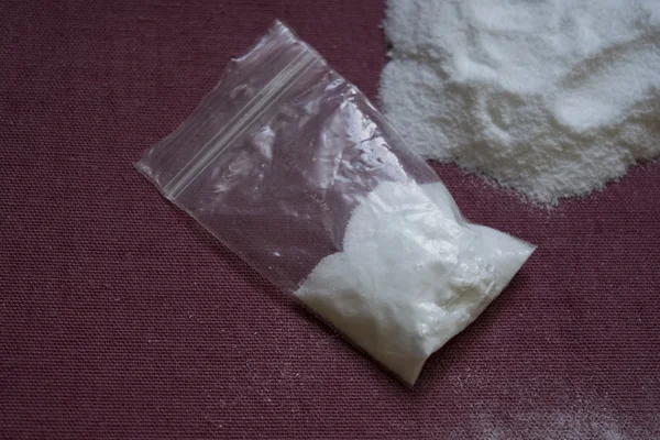 Кокаїн, білий порошок — стокове фото