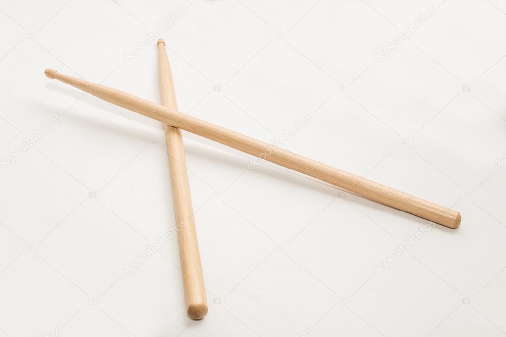 Wood Drumsticks isolated in white background