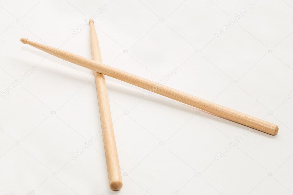 Wood Drumsticks isolated in white background