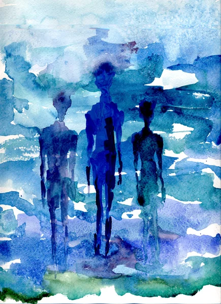 Trois extraterrestres dans le brouillard — Photo