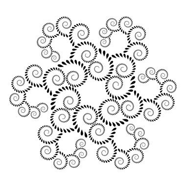 Laurel wreath tattoo icon. Floral spiral, twirl, swirl ornament. Defense, belief, glory symbol. Vector