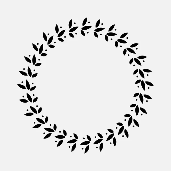 Laurel wreath cicle tattoo. Black stylized ornament, sign of leaves. Victory, peace, glory symbol. Vector — Διανυσματικό Αρχείο