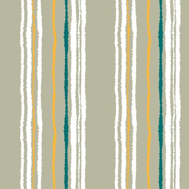 Seamless strip pattern. Vertical lines with torn paper effect. Shred edge background. Cold soft gray, white, yellow colors. Winter theme. Vector
