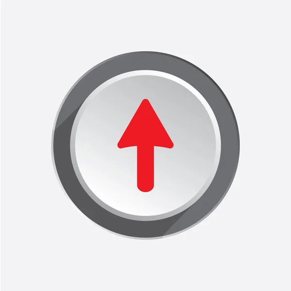 Ícone de ponteiro. Mova o sinal do cursor, símbolo do guia. silhueta vermelha no botão cinza círculo. Vetor isolado —  Vetores de Stock
