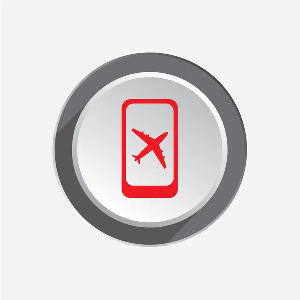 Airport, plane icon.  Mobile phone turn off  button. Traveling info symbol. Vector isolated — Stok Vektör