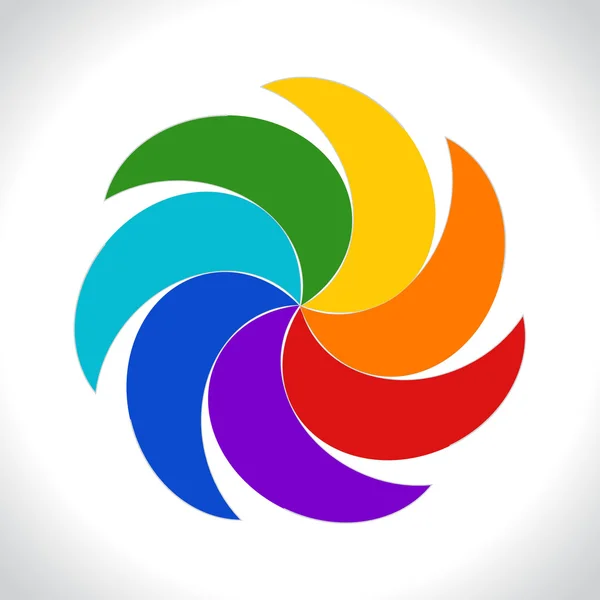 Abstract colorful icon. Rainbow style spiral colored illustration on white background. Vector