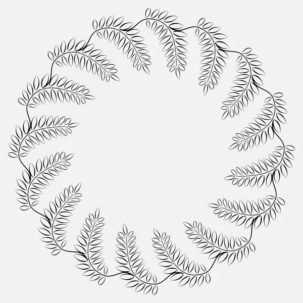 Laurel wreath cicle tattoo. Black stylized ornaments. Signs on white background.  Victory, peace, glory symbol. Vector — Διανυσματικό Αρχείο