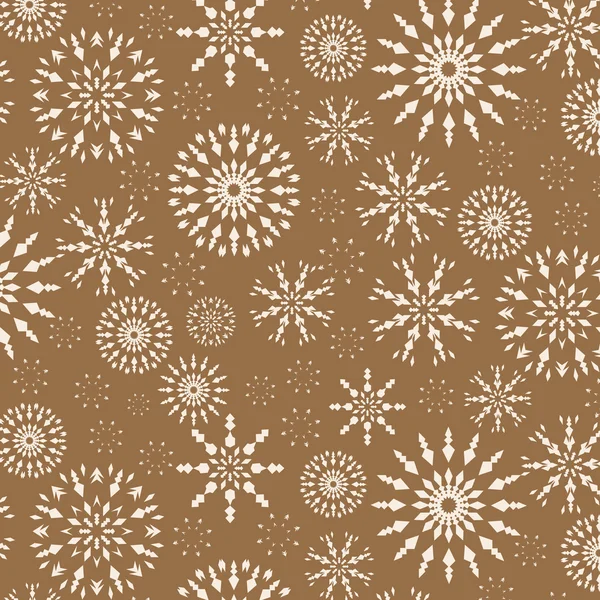 Christmas pattern. Winter theme retro texture. Snowflake silhouettes on gold background. Vector illustration. — Διανυσματικό Αρχείο