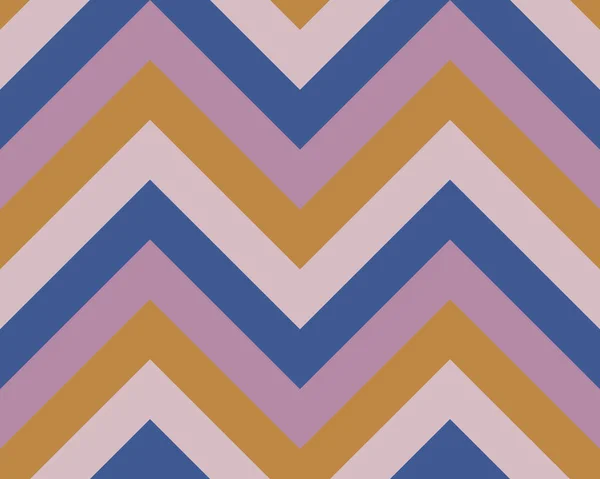 Seamless geometric strip pattern. Stripy texture. Zig-zag line background. Diagonal strips. Soft, blue, lilac, orange colors. Winter theme. Vector — 스톡 벡터