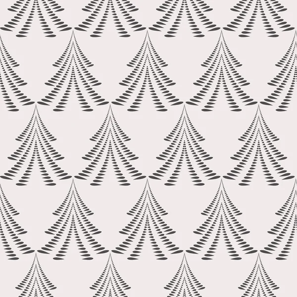 Seamless Christmas pattern. Stylized ornament of trees, firs on light gray background. Winter, New Year, nature theme texture. Vector — Stock Vector