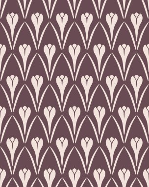 Seamless floral pattern. Flower Crocus vintage background. Saffron herb cuisine texture. Brown, gray contrast colored. Vector