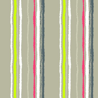 Seamless strip pattern. Vertical lines with torn paper effect. Shred edge texture. Cold soft gray, yellow, white colored background. Vector