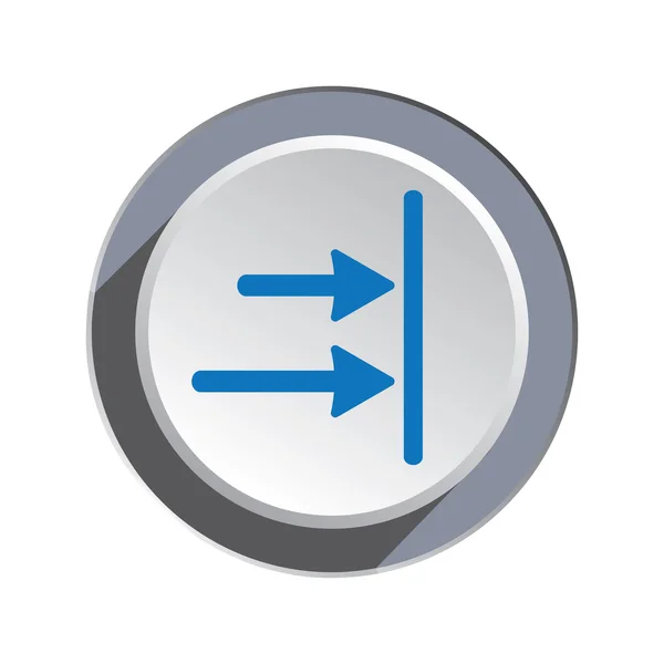 Arrow to right icon. Move, direction cursor sign.  Guide, time limit symbol. Two pointers blue silhouette on circle grey button. Vector isolated — Stock vektor
