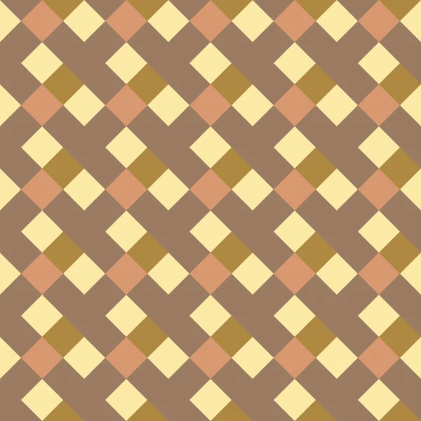 Seamless geometric checked pattern. Diagonal square, braiding, woven line background. Patchwork texture in warm, soft, light, gray, yellow, olive colors. Rhombus, staggered figure texture. Vector — Stockvector