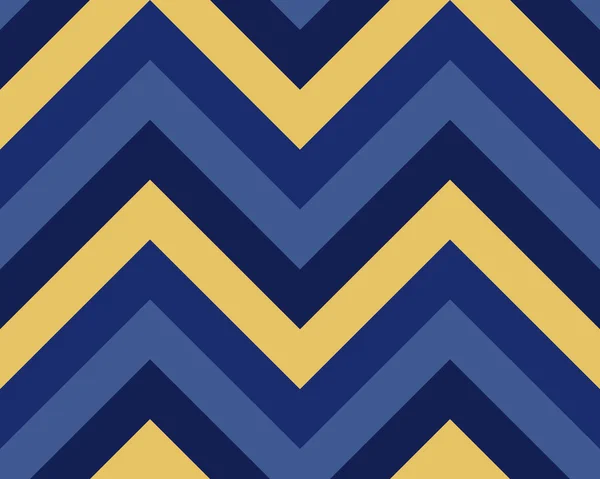 Seamless geometric strip pattern. Stripy texture. Zig-zag line background. Diagonal strips. Blue, yellow contrast colors. Winter theme. Vector — Wektor stockowy