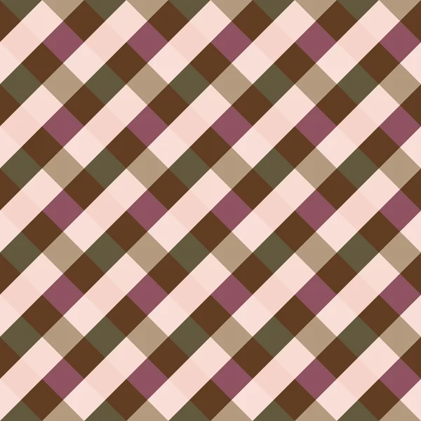 Seamless geometric checked pattern. Diagonal square, braiding, woven line background. Patchwork, rhombus, staggered texture. Pastel, brown, green, gray, rose, cold, winter colored. Vector — Wektor stockowy