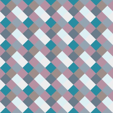 Seamless geometric checked pattern. Diagonal square, braiding, woven line background. Rhombus, patchwork, staggered figure texture. Light, blue, gray, turquoise, sea, soft colored. Winter theme