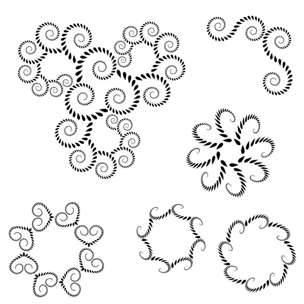 Tatuaggio della corona di alloro. Cuore, spirale, segni di grano vorticoso su sfondo bianco. Giorno di San Valentino stilizzato, compleanno, simbolo di gloria di fede di difesa di amore. Vettore — Vettoriale Stock