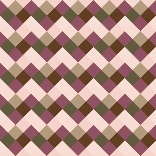 Modèle de vérification géométrique sans couture. Carré diagonal, tressage, fond de ligne tissé. Patchwork, losange, texture décalée. Pastel, brun, vert, gris, rose, froid, couleur d'hiver. Vecteur — Image vectorielle