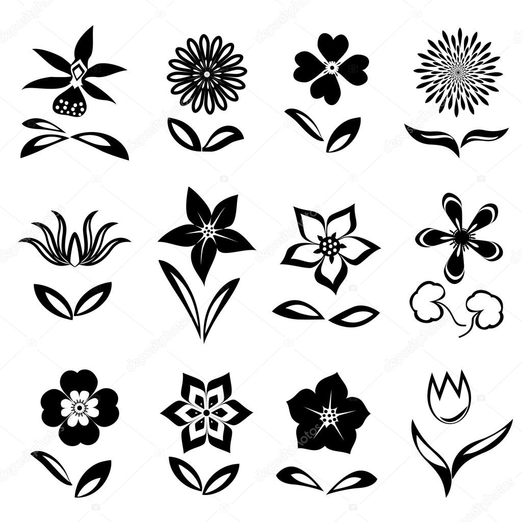 Black Flower Icon