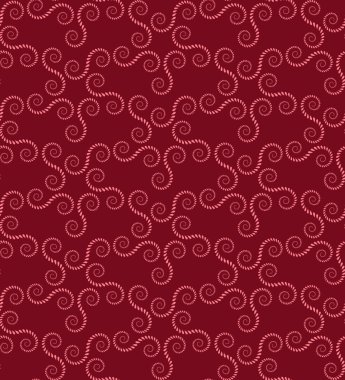 Spiral seamless lace pattern. Vintage texture. Abstract twirl figures of laurel leaves. Vinous, rose, contrast colored background. Vector