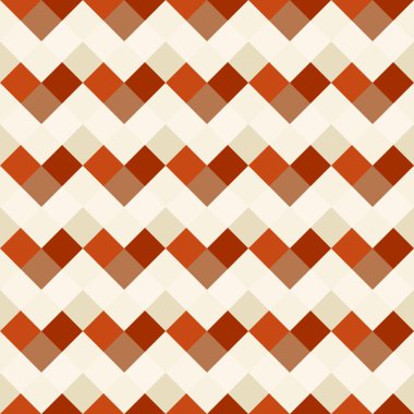 Seamless geometric checked pattern. Diagonal square, woven line background. Rhombus texture. Brown, orange, beige colors. Vector