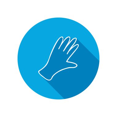 Lastik eldiven simgesi. Koruma mitten sembolü.