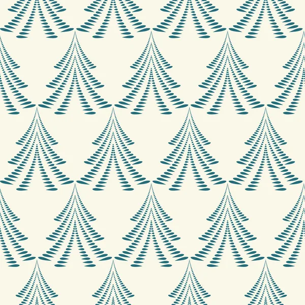 Seamless Christmas pattern. Stylized blue ornament of trees, firs on light background. Twist silhouettes with laurel leaves. Winter, New Year, nature theme texture. Blue colors. Vector — Διανυσματικό Αρχείο