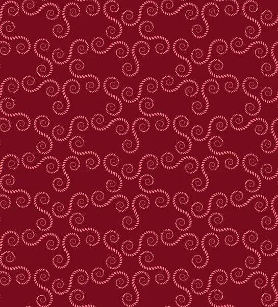 Spiralnahtloses Spitzenmuster. Vintage Textur. abstrakte Wirbelfiguren aus Lorbeerblättern. weinig, rosa, kontrastfarbener Hintergrund. Vektor — Stockvektor