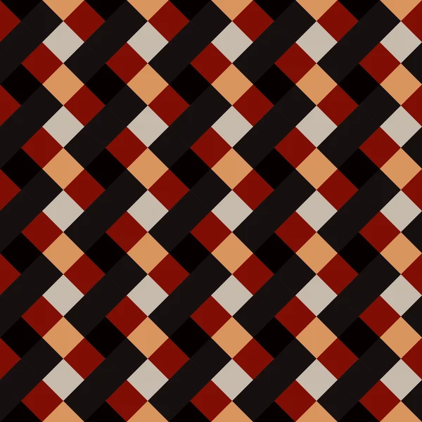Seamless geometrik kontrol modeli. Çapraz kare, örgü, dokuma satır arkaplanı. Patchwork, rhombus, sendeleyerek doku. Kahverengi, kırmızı, beyaz, gri, çikolata, kahve renkli. Vektör