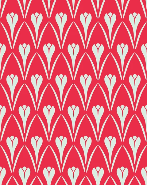 Seamless floral pattern. Flower Crocus vintage background. Saffron herb cuisine texture. Red and light gray contrast colored. Vector
