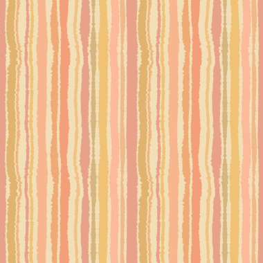 Seamless strip pattern. Vertical lines with torn paper effect. Shred edge background. Summer, green, olive colors. Vector