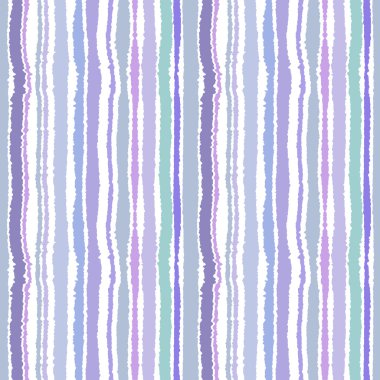 Seamless strip pattern. Vertical lines with torn paper effect. Shred edge background. Pastel colors. Vector illustration