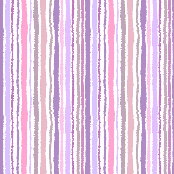 Seamless strip pattern. Vertical lines with torn paper effect. Shred edge background. Light, rose, lilac, violet, gray, white colors. Vector illustration