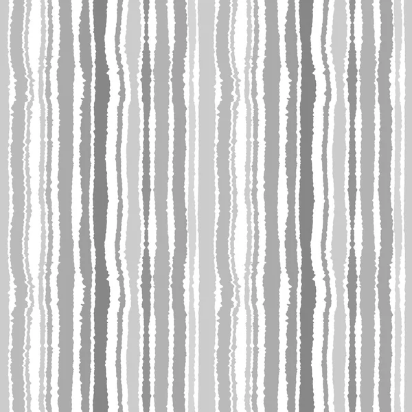 Seamless strip pattern. Vertical lines with torn paper effect. Shred edge background. Gray colors. Vector illustration — Stock Vector