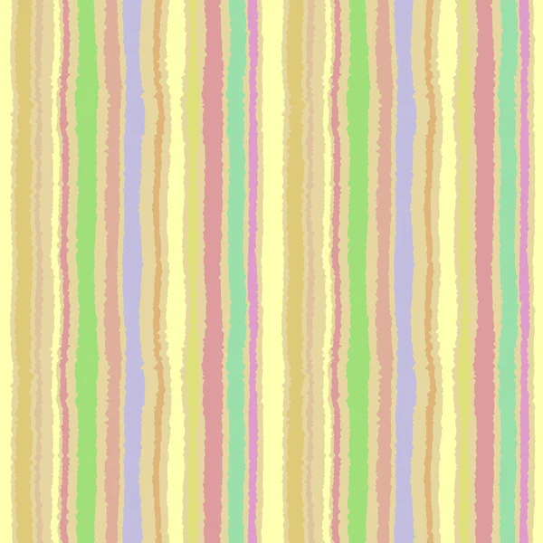 Seamless strip pattern. Vertical lines with torn paper effect. Shred edge background. Summer, green, olive colors. Vector illustration — ストックベクタ