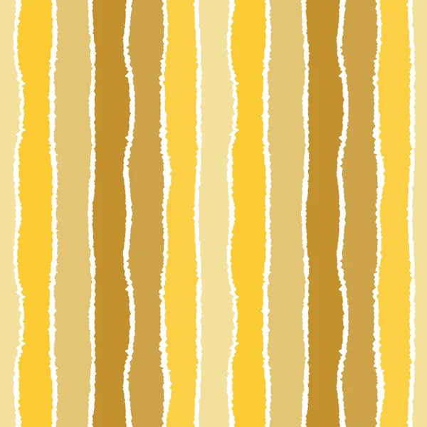 Seamless strip pattern. Vertical lines with torn paper effect. Shred edge background. Summer, warm, yellow, olive, gold, white colors. Vector illustration