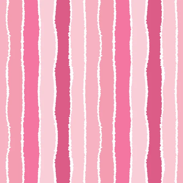 Seamless strip pattern. Vertical lines with torn paper effect. Shred edge background. Cold, rose, pink, white, pastel colors. Vector illustration — ストックベクタ