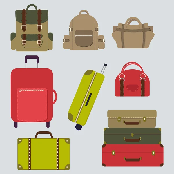 Ensemble plat à bagages . — Image vectorielle