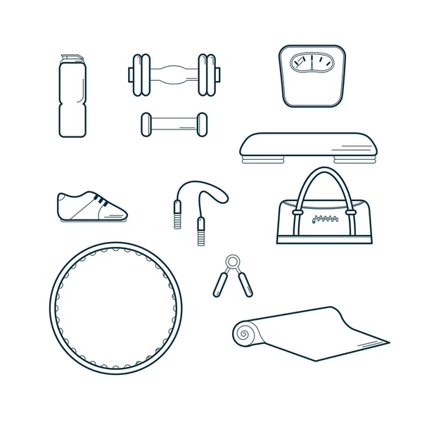 Set of Fitness Icons Vector Illustration — Stock Vector