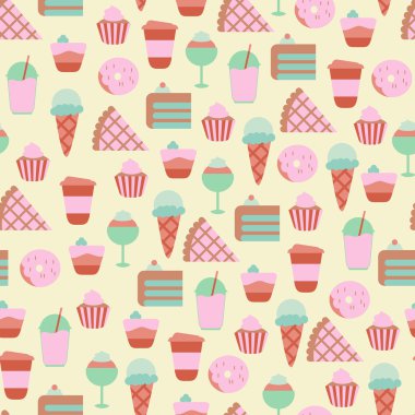  Tatlı gıda simgeleri ile Seamless Modeli