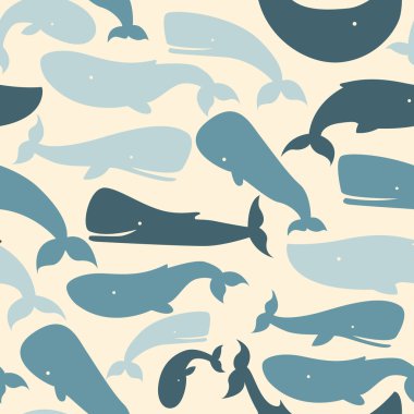 Balina sorunsuz vektör desen