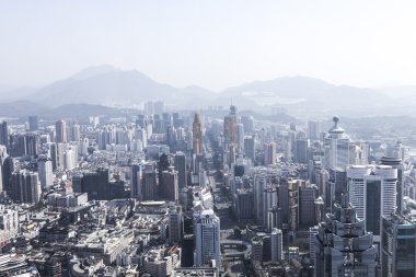 Aerial photo of Shenzhen, China clipart
